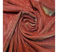 Shimmer Moonlight Glitter Nylon Multi Purpose Stardust Sparkly Shiny Bling Decorations Dress Craft Backdrop Decor Fabric Material 58" - 150cm Wide Sold As 1 Meter Pre - Cut Lengths (Red/Gold)