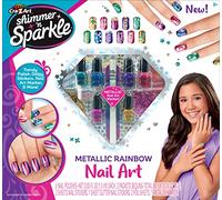 SHIMMER N SPARKLE METALLIC RAINBOW NAIL ART