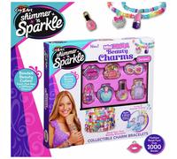 CRA-Z-ART Shimmer N Sparkle Mini Mania Beauty Charms Bracelet Maker Collectable Charm Bracelets Includes Over 1000 Multicoloured Beads Jewellery Making kit Make Your own Friendship Bracelets