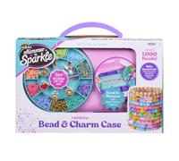 Shimmer N Sparkle Rainbow Bead & Charm Case - Bead Spinner Bracelet Maker with 1,000 Beads, Charms & Storage - DIY Jewellery Kit for Kids