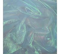 Shimmer Organza Two Tone Fabric Pearlescent Iridescent Draping Display Dress Costume Bridal Wedding Veil Material | 51" - 130cm Wide | Sold per Metre (Turquoise)