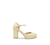 Shimmer 'Rory' Round Toe Platform Open Side Court Shoes Paradox London Metallic Gold 3