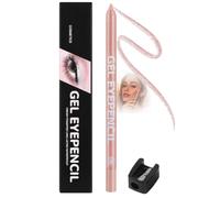 Shimmer Rose Gel Eyeliner Pencil with Sharpener - Waterproof Smudge Resistant Eye Liner for Waterline and Lash Line, Romantic Pink Shimmer, Creamy Gel Glide, Soft Glow Definition, Day to Night Wear