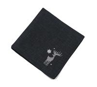Shimmer Stag Embroidered Pewter/Silver Christmas Napkin - 45cm x 45cm