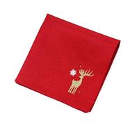 Shimmer Stag Embroidered Red/Gold Christmas Napkin - 45cm x 45cm