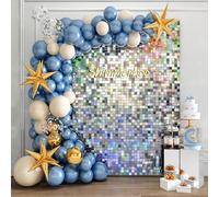 Shimmer Wall Backdrop - 24pcs Decorations Panel | Wedding, Birthday, Anniversary, Engagement & Bridal Shower Party Decor Panel (Iridescent Silver)
