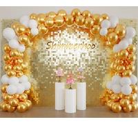 Shimmer Wall Backdrop - 48pcs Decorations Panel | Wedding, Birthday, Anniversary, Engagement & Bridal Shower Party Decor Panel (Light Gold)