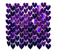 Shimmer Wall Backdrop 6/12/24Pc Glitter Sequins Background Wall Panels Heart-shaped Shiny Panel Wedding Birthday Party Backdrops(Green,6 Pcs)