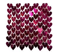 Shimmer Wall Backdrop 6/12/24Pc Glitter Sequins Background Wall Panels Heart-shaped Shiny Panel Wedding Birthday Party Backdrops(Plum,24 Pcs)