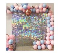 Shimmer Wall Backdrop 9/12/16/18pcs Matte Gold Black Sequin Shimmer Wall Panels for Birthday Party Wedding Marriage Decorations Backdrop(Color 8,9pcs)