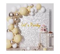 Shimmer wall backdrop 9/12/16/18pcs Matte Gold Black Sequin Shimmer Wall Panels for Birthday Party Wedding Marriage Decorations Backdrop(Color 15,18pcs)