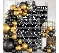 Shimmer Wall Backdrops Black Sequin Panels Backdrop 18 Panels Birthday Background Wedding Party Decoration