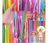 Shimmer Wall - Curtain Backdrop - 2 Pack, 8.2x3.3 ft - Rainbow Streamers Curtain - Birthday Party Decorations - for Photo Booths & Theme Parties - Tinsel Foil Fringe - Party Supplies - by PixiPy