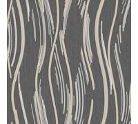Shimmer Wave Wallpaper Black / Gold World Of Wallpaper Af0023