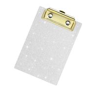 Shimmering Acrylic Clipboard 6x4Inch Portable, Silver
