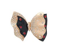 Shimmering Bowknot Brooch Adorned with Sparkling Stones Metal Construction Ideal for Casual or Formal Wear Vintage Butterfly Brooch
