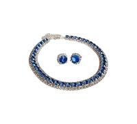 Shimmering Copper Jewelry Set with Cubic Zirconia Studs, Lightweight Design for Parties & Daily Wear Square Earrings and Necklace Sparkling Square Studs and Chain