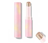 Shimmering Cream Eyeshadow Stick - Glittery Metallic Gold Long-Lasting Formula With Smooth Application For Glamorous Festive Or Everyday Eye Looks, Waterproof & Smudge-Proof Makeup In A Portable Pink
