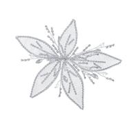Shimmering Crystal Flower Barrette Wedding Hair Clip with Silver Petal Hair Styling Accessory for Bride Photography Flower Barrette for Formal Occasion
