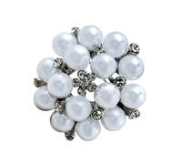 Shimmering Crystal & Pearl Corsage Brooch with Secure Alloy Clasp for Weddings and Evening Gowns Bridal Attire and Special Occasions