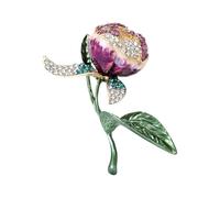 Shimmering Crystal Tulips Flower Pin Alloy Design Brooch Versatile Jewelry Accessory for Women Men Decoration Sparkling Rhinestones Party Jewelry