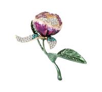 Shimmering Crystal Tulips Flower Pin Alloy Design Brooch Versatile Jewelry Accessory For Women Men Decoration