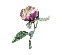 Shimmering Crystal Tulips Flower Pin Alloy Design Brooch Versatile Jewelry Accessory for Women Men Decoration Crystal Tulips Flower Pin