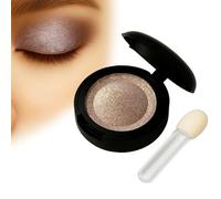 Shimmering Deep Coffee Eyeshadow Palette Champagne Gold Shade with Mini Mirror and Sponge Brush-Waterproof Long Lasting Pressed Shimmer Eye Powder for Daytime Glam Evening Makeup Looks