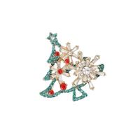 Shimmering Festive Tree Pin Rhinestone-Encrusted Alloy Brooch Secure Fastening Holiday Party Accessory Luxurious Christmas Tree Pin