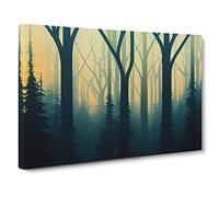 Shimmering Forest Canvas Print | Gallery Wrapped 30mm Frame Wall Art | 30x20 inches | Ready to Hang | Contemporary Landscape Picture | Living Room Bedroom Lounge Office