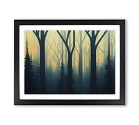 Shimmering Forest Framed Wall Art Print A2 Black
