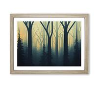 Shimmering Forest Framed Wall Art Print A2 Oak