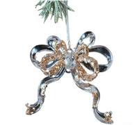 Shimmering Glitter Acrylic Hanging Ornaments For Christmas Tree And Holiday Decor Snowflake Bell Pendant Transparent Assorted Designs(D)