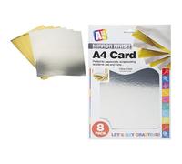 Shimmering Gold & Silver Colour Mirror Card - A4 Size (Pack of 8) - Luxurious Design - Ideal for Crafts, Scrapbooking, & DIY Projects