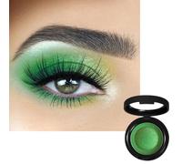 Shimmering Green Eyeshadow, Single Pressed Eyeshadows Powder, Highly Pigmented Metallic Eye Makeup, Bright Long-Lasting Waterproof with Mirror Brush, Eye Make up for Party