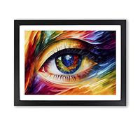 Shimmering Human Eye Abstract Framed Print | A4 Black Framed Wall Art | Ready to Hang | Abstract Fantasy Picture | Living Room Bedroom Lounge Office
