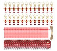Shimmering Kirsite Star And Angelic Christmas Ornament Set 24PCS Festival Home Decors Holiday Collections Portable Cardstock Packaged
