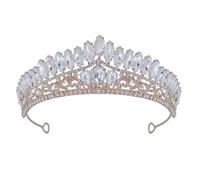 Shimmering Rhinestones Crystal Bridal Tiara | Elegant Wedding Hairpiece for Weddings, Proms, Parties | Sparkling Hairband Head Accessories with Adjustable Band for Brides, Prom Queens,