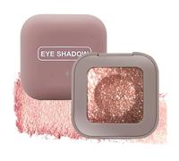 Shimmering Rose Gold Duochrome Glitter Eyeshadow Pan - Creamy Mousse Texture With Metallic Holographic Burgundy Cat-Eye Shine For Multidimensional Evening Party Looks, Long Lasting High Single Compact