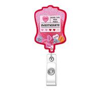 Shimmering Sequins ABS Badge Holder with Metal Clip Retractable Holder for Doctor Nurse School Hospital Travel Use Easy Pull Clip