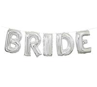 Shimmering Silver Bride Letter Foil Balloon Banner Kit (35cm) 1 Set - Perfect for Parties and Events