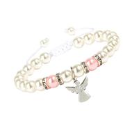 Shimmering Silver Crosses Charm First Holy Communion Girls Featuring Rose Pearls Beads For Gatherings First Communion Gifts Girls
