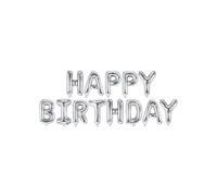 Shimmering Silver Happy Birthday Letter Foil Balloon Banner Kit (35cm) 1 Set - Perfect for Parties and Events