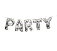 Shimmering Silver Party Letter Foil Balloon Banner Kit (35cm) 1 Set - Perfect for Parties and Events