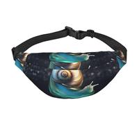Shimmering Snail Fanny Pack for Men Women Belt Bag Fashion Waist Bag Everywhere Crossbody Bag Wallet Hip Bum Bag with Adjustable Strap Waterproof Chest Bag for Travel Hiking Sports, Black, One Size