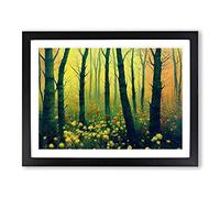 Shimmering Spring Forest Framed Wall Art Print A2 Black