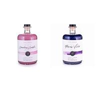 Shimmering Strawberry Candy Floss Handmade Gin Liqueur 70cl - Premium Craft Pink Gin - 20% ABV & Shimmering Parma Violet Handmade Gin Liqueur 70cl - Premium Craft Gin - 20% ABV