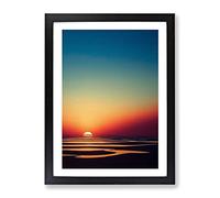 Shimmering Sunset Framed Print | A2 Black Framed Wall Art | Ready to Hang | Modern Landscape Picture | Living Room Bedroom Lounge Office