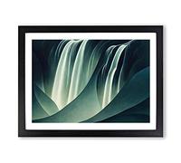 Shimmering Waterfall Framed Wall Art Print A2 Black