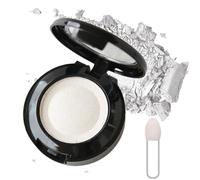 Shimmering White Eyeshadow with Long-lasting, Sweatproof Formula - High Pigment Pressed Powder for Performance - Includes Brush - Single Shade